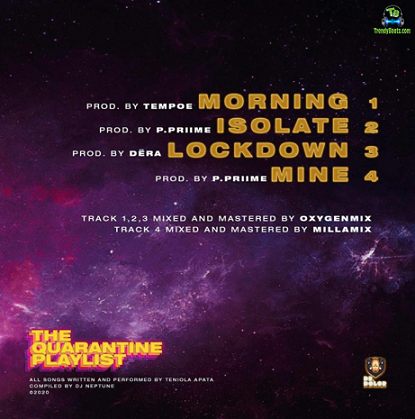 Album '"The Quarantine Playlist" EP ft DJ Neptune' by Teniola Apata (2020 Music Album)